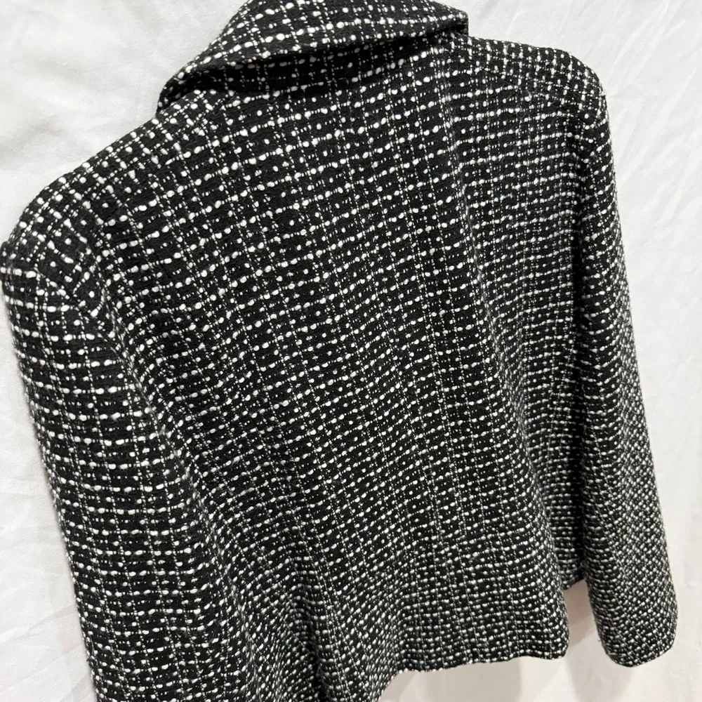 Tweed Boucle‎ Blazer Business Office Career Workwear 14 Jacket Ann Taylor Formal